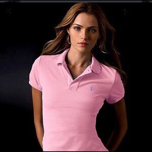 Ralph Lauren Slim Fit Light Pink Polo Shirt Size XS